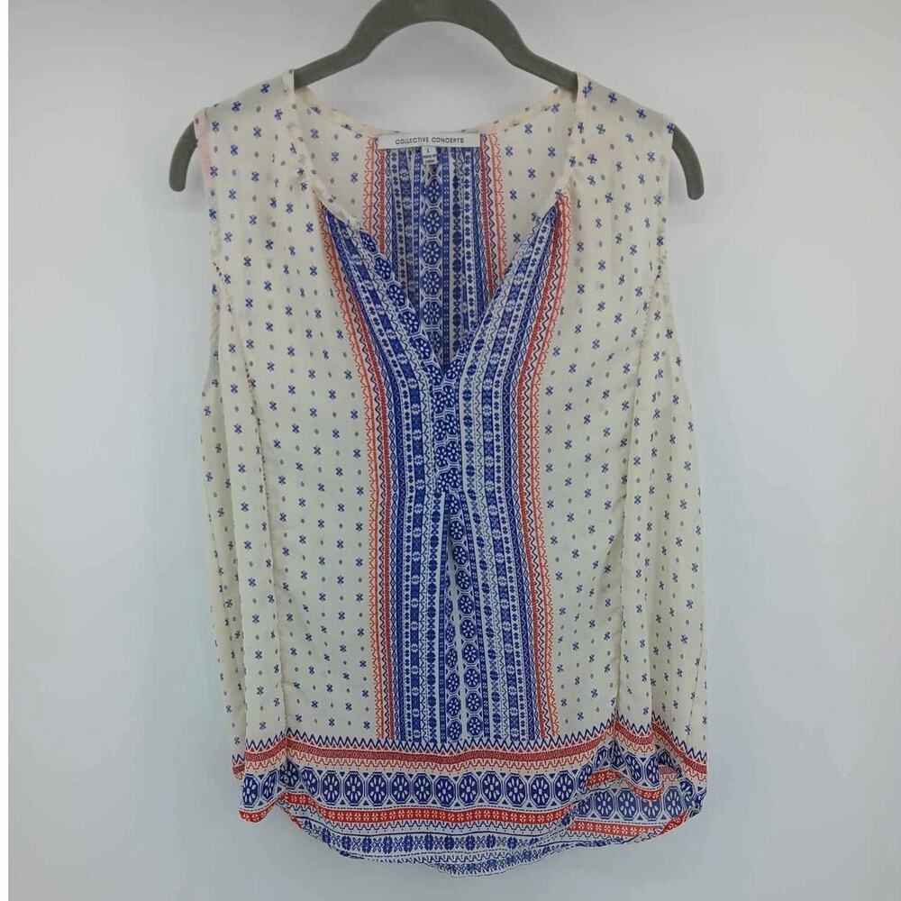 sleeveless blouse, Collective Concepts, boho paisley print top